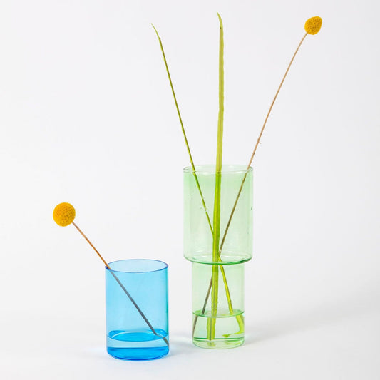 Vase Empilable Vert & Bleu I Block Design