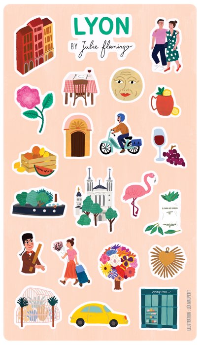 Stickers Lyon I Julie Flamingo