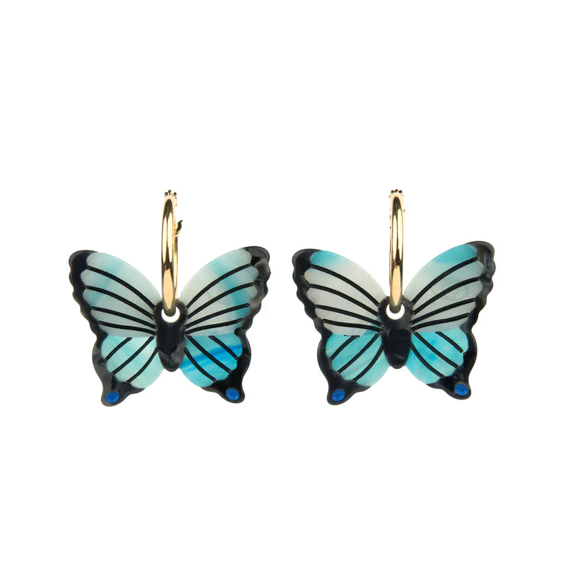 Boucles d'Oreilles Papillon Bleu I Coucou Suzette ®