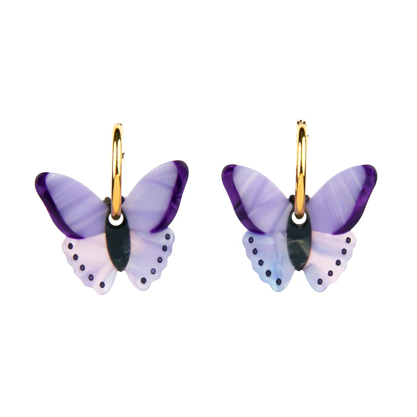 Boucles d'Oreilles Papillon Mauve I Coucou Suzette ®