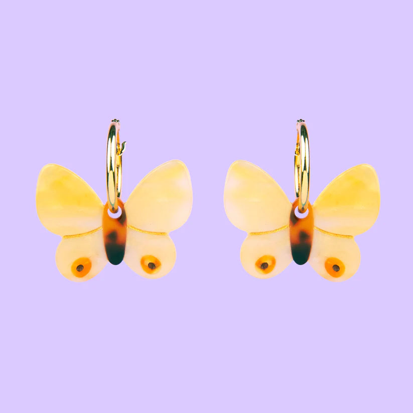 Boucles d'Oreilles Papillon Jaune I Coucou Suzette ®