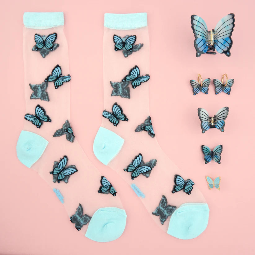 Boucles d'Oreilles Papillon Bleu I Coucou Suzette ®