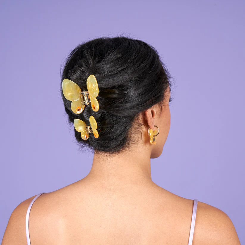 Mini pince à cheveux Papillon Jaune I Coucou Suzette ®