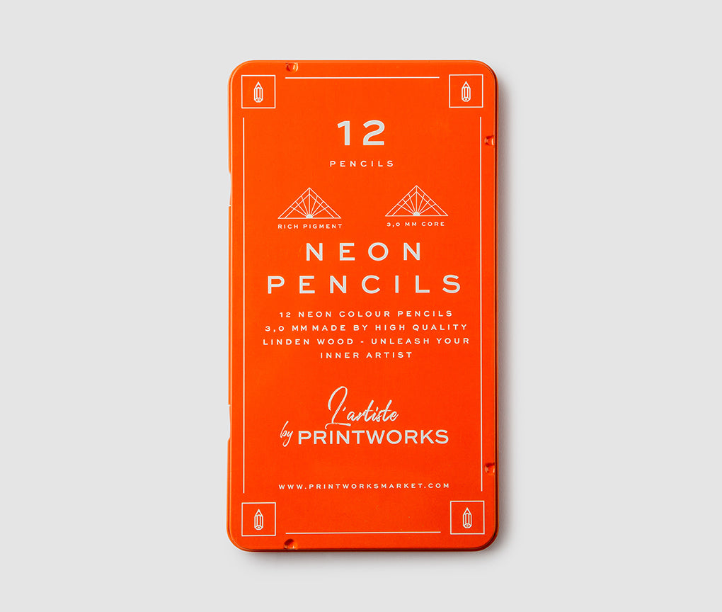 Boîte de 12 Crayons de Couleur Néon I Printworks