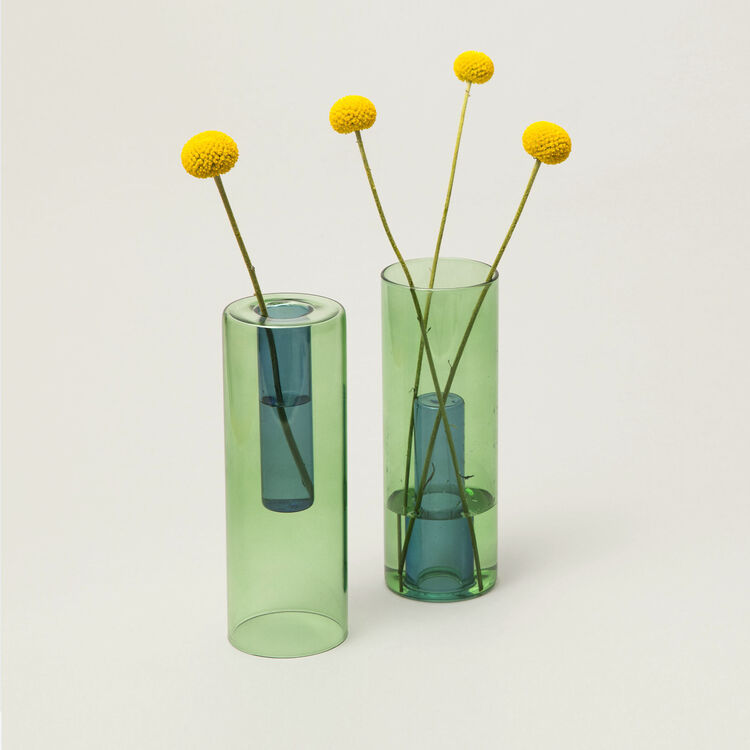Grand Vase Réversible Vert I Block Design