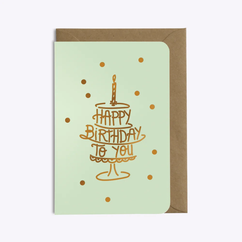 Carte Happy Birthday Confettis - Vert d'Eau I Les Éditions du Paon