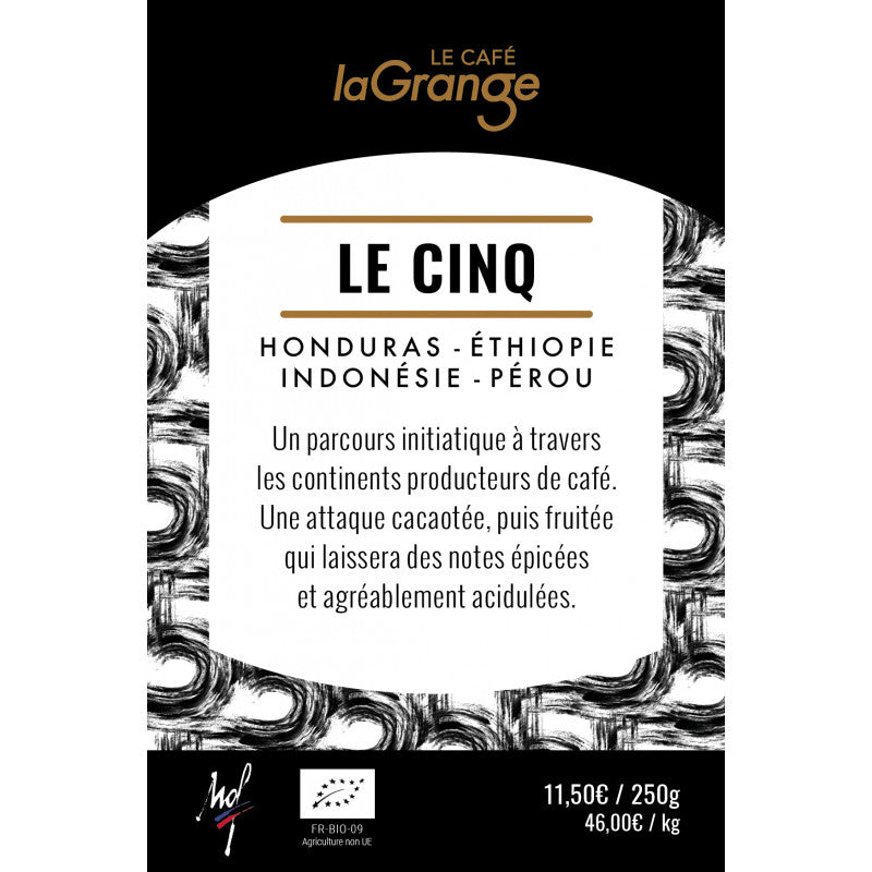 Café Le Cinq Bio 250g I Meilleur Ouvrier de France I Lagrange
